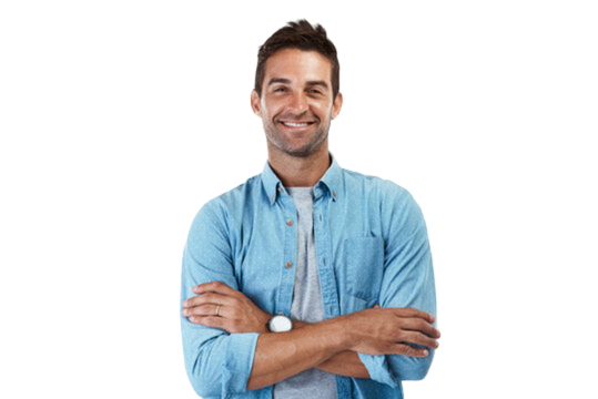 Pessoa com camisa azul